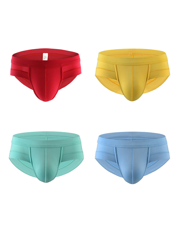 4 Pack Men's Solid Breathable Anti-Pinch Briefs | dmunderwear detail image 16