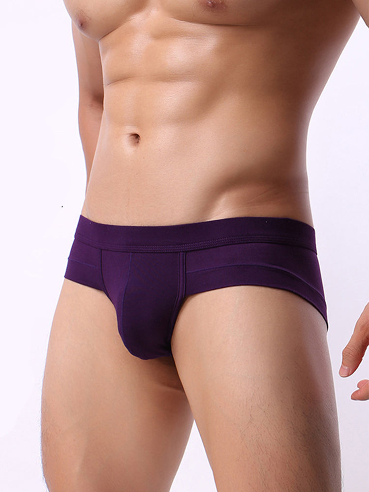 4 Pack Men's Solid Breathable Anti-Pinch Briefs | dmunderwear detail image 6