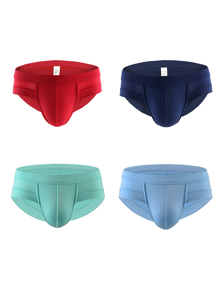 4 Pack Men's Solid Breathable Anti-Pinch Briefs | dmunderwear detail image 9