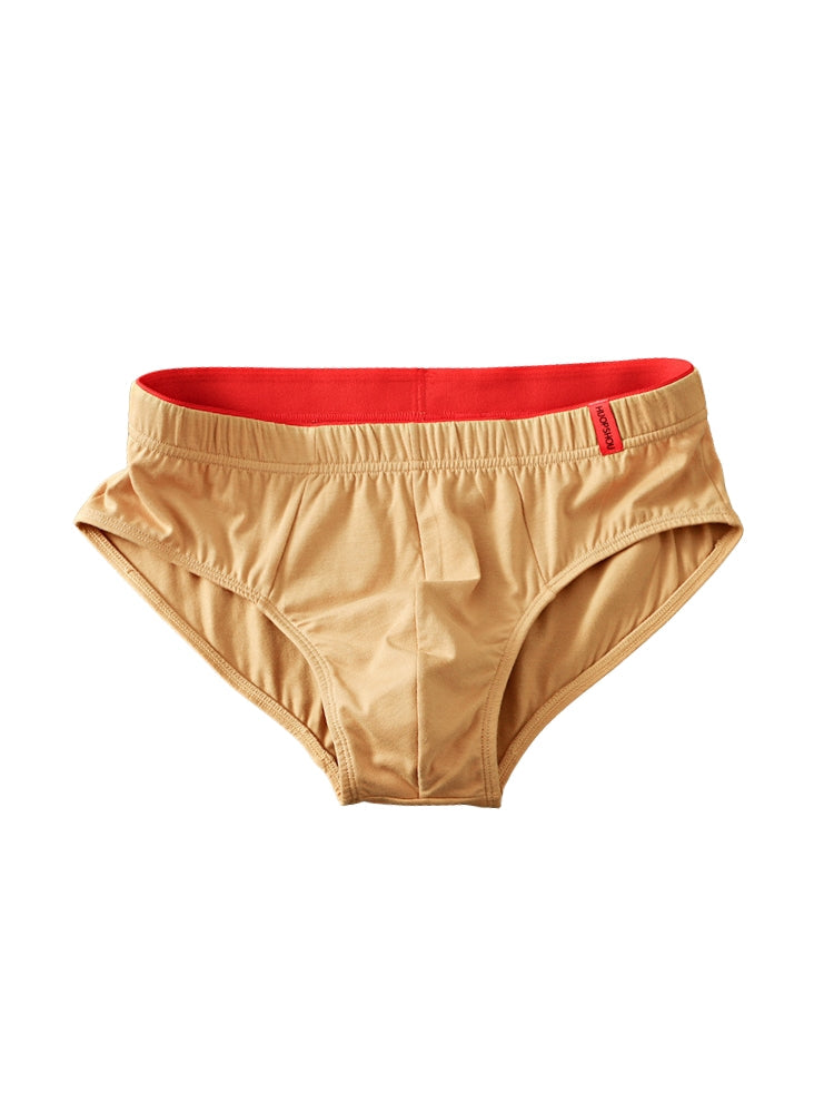 4 Pack Men's Solid Color Cotton Low-Rise Seamless Comfort Briefs | dmunderwear