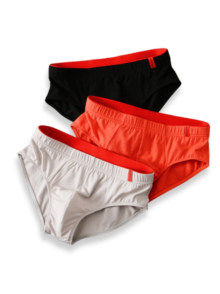 4 Pack Men's Solid Color Cotton Low-Rise Seamless Comfort Briefs | dmunderwear detail image 11