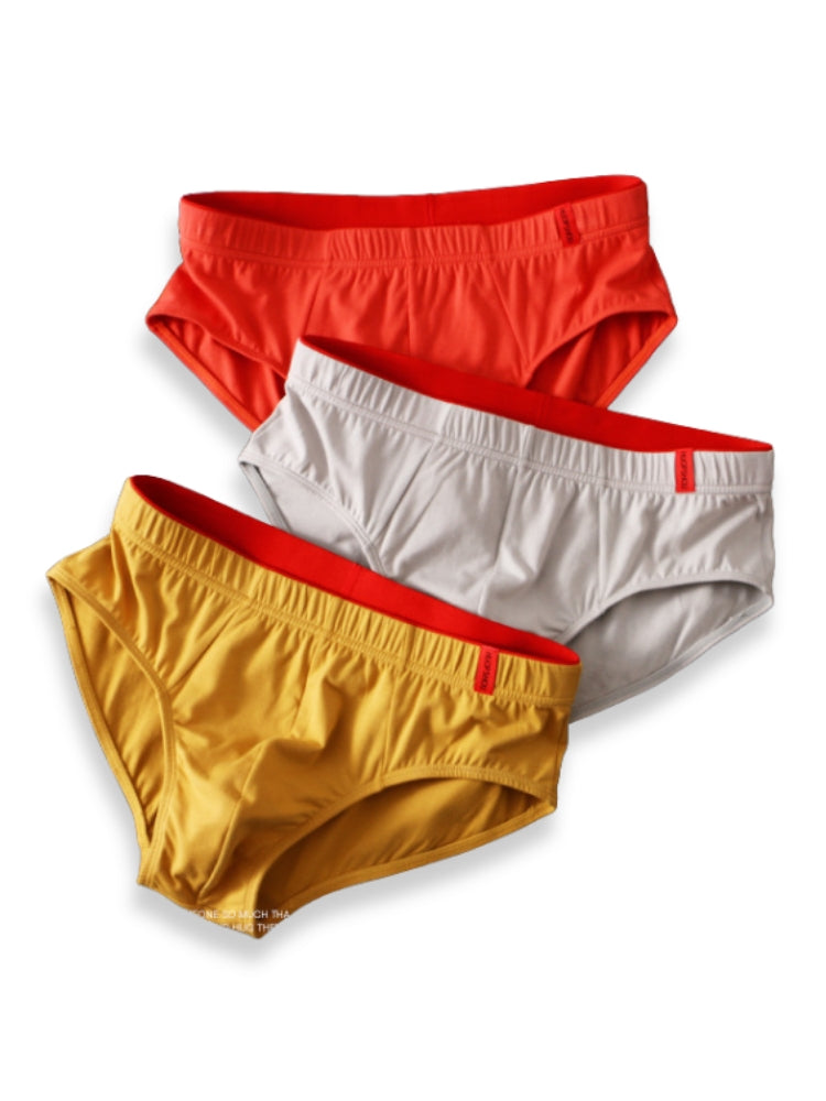 4 Pack Men's Solid Color Cotton Low-Rise Seamless Comfort Briefs | dmunderwear detail image 12