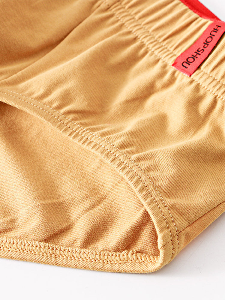 4 Pack Men's Solid Color Cotton Low-Rise Seamless Comfort Briefs | dmunderwear detail image 5