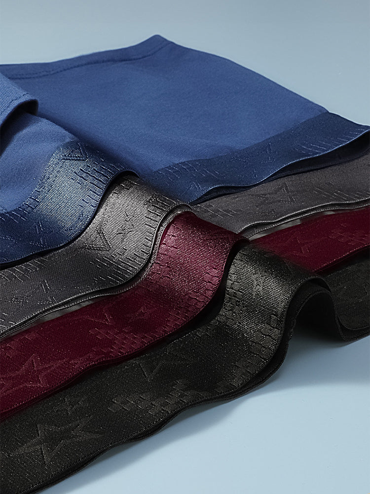 4 Pack Men's Solid Color Separation Pouch Style Separated Breathable Rayon Trunks | dmunderwear detail image 13