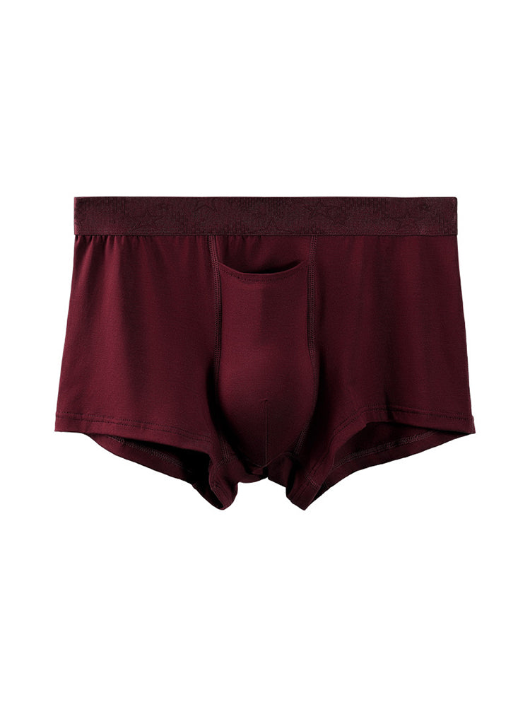 4 Pack Men's Solid Color Separation Pouch Style Separated Breathable Rayon Trunks | dmunderwear detail image 18
