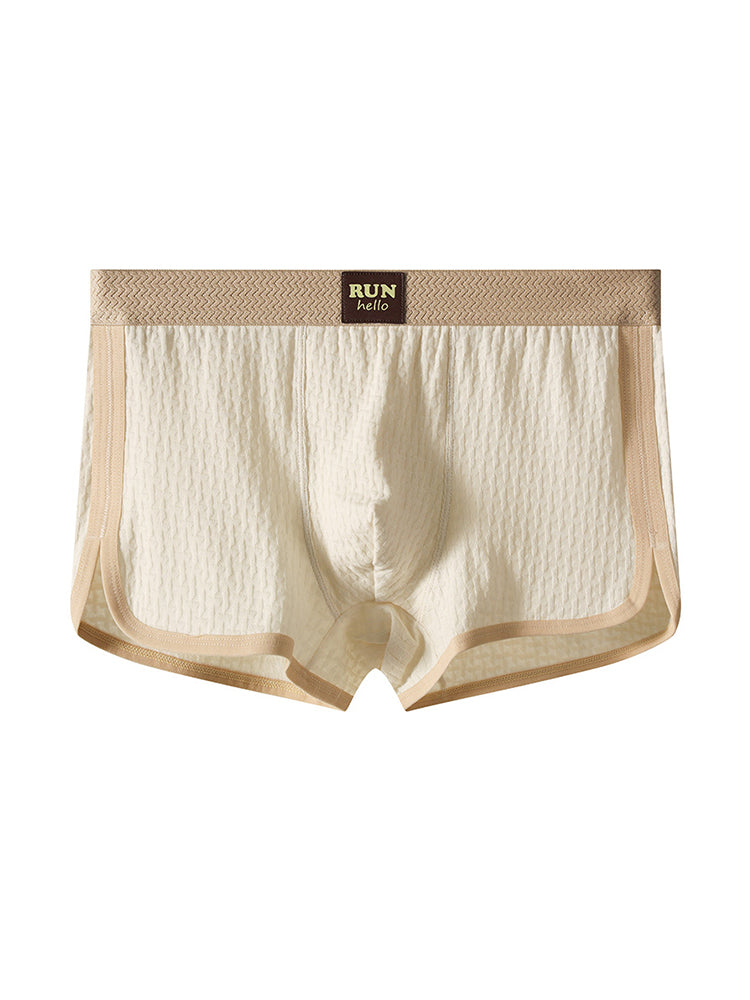 4 Pack Men's Solid Textured Minimalist Mid-Rise Breathable Trunks | dmunderwear