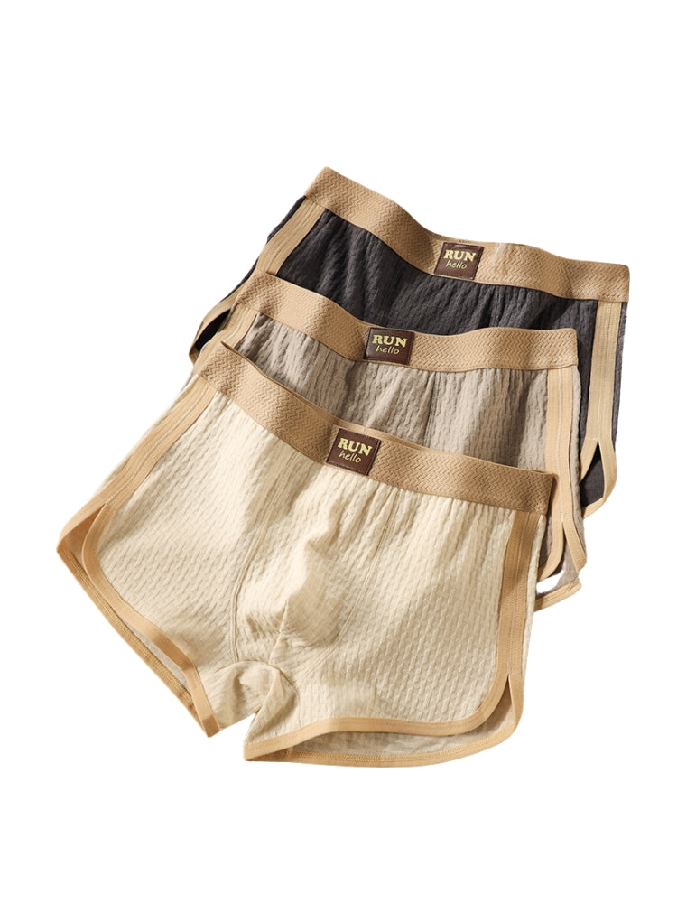 4 Pack Men's Solid Textured Minimalist Mid-Rise Breathable Trunks | dmunderwear detail image 10
