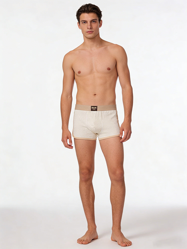 4 Pack Men's Solid Textured Minimalist Mid-Rise Breathable Trunks | dmunderwear detail image 4
