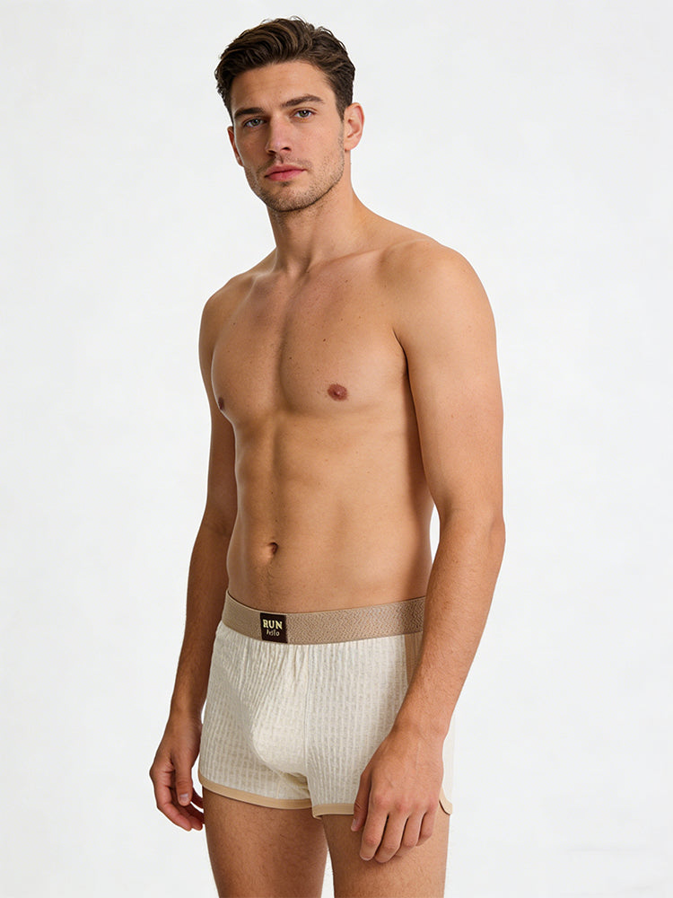 4 Pack Men's Solid Textured Minimalist Mid-Rise Breathable Trunks | dmunderwear detail image 6