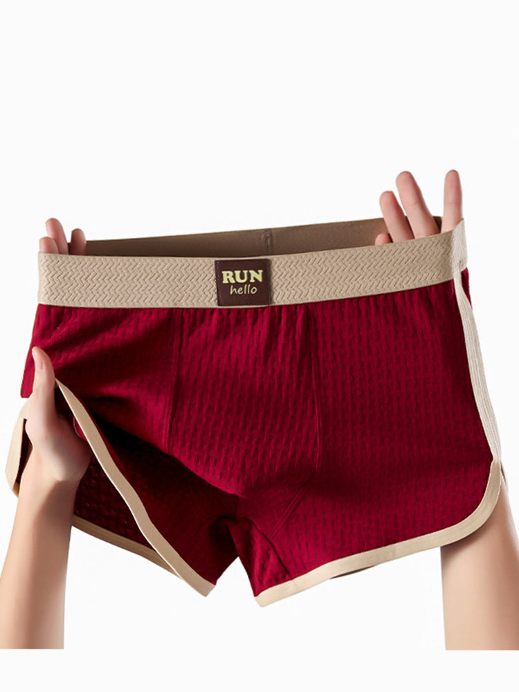 4 Pack Men's Solid Textured Minimalist Mid-Rise Breathable Trunks | dmunderwear detail image 8