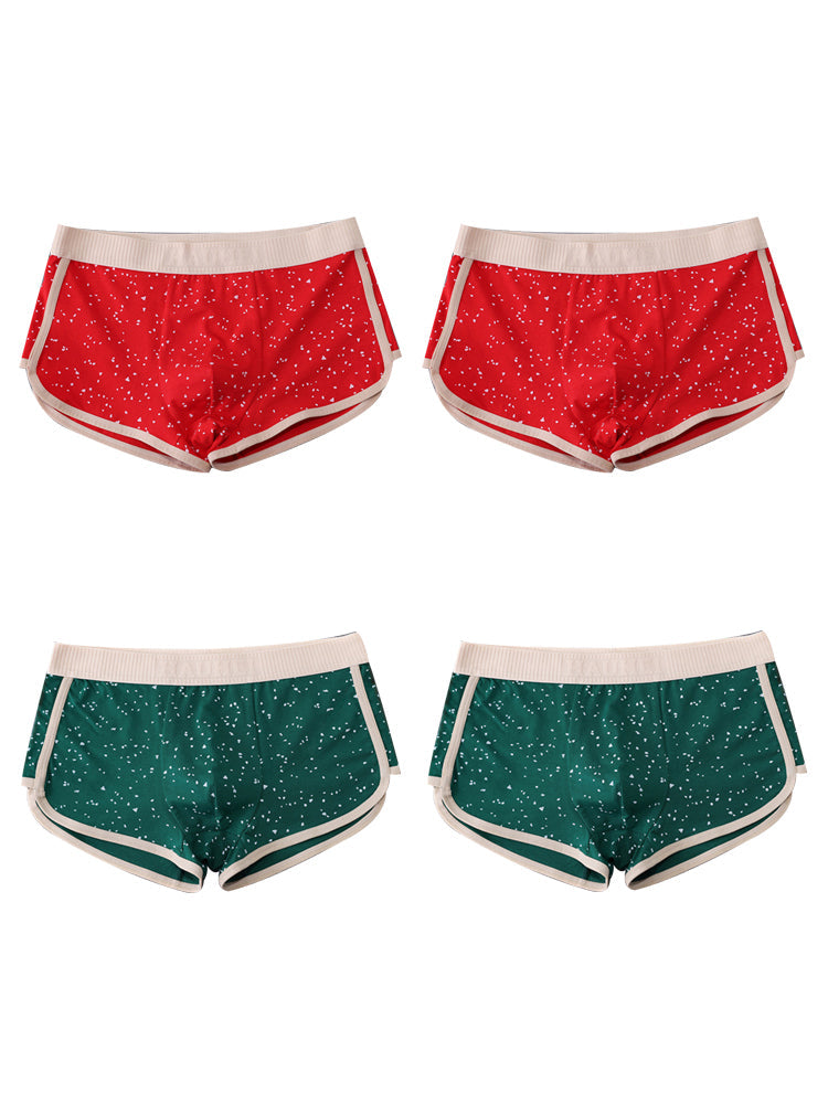 4-pack Men's Starry Sky Pure Cotton Personality Trendy Youth Boxer Briefs | dmunderwear detail image 12