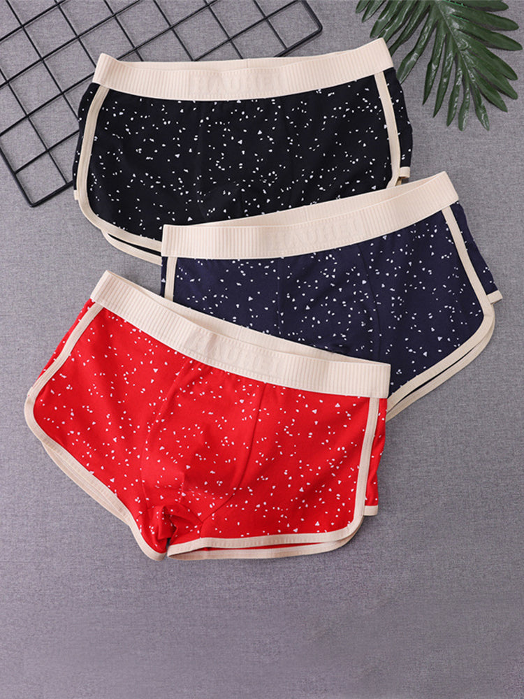 4-pack Men's Starry Sky Pure Cotton Personality Trendy Youth Boxer Briefs | dmunderwear detail image 3