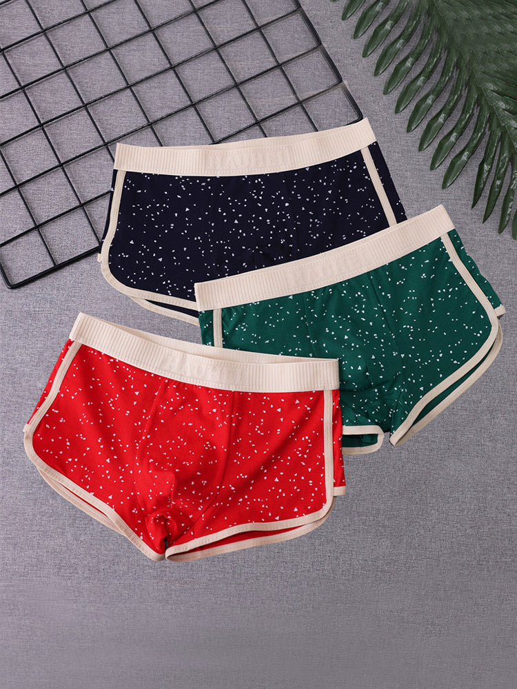 4-pack Men's Starry Sky Pure Cotton Personality Trendy Youth Boxer Briefs | dmunderwear detail image 4