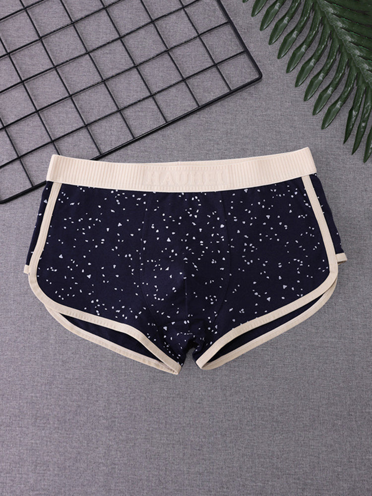 4-pack Men's Starry Sky Pure Cotton Personality Trendy Youth Boxer Briefs | dmunderwear detail image 5