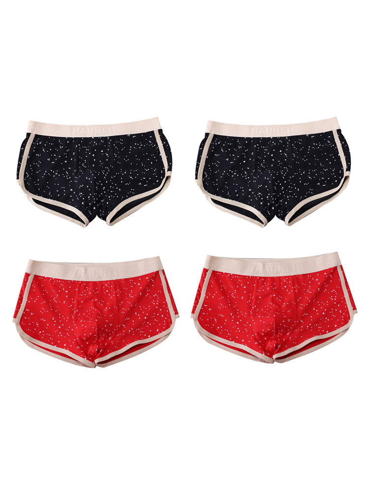 4-pack Men's Starry Sky Pure Cotton Personality Trendy Youth Boxer Briefs | dmunderwear detail image 8
