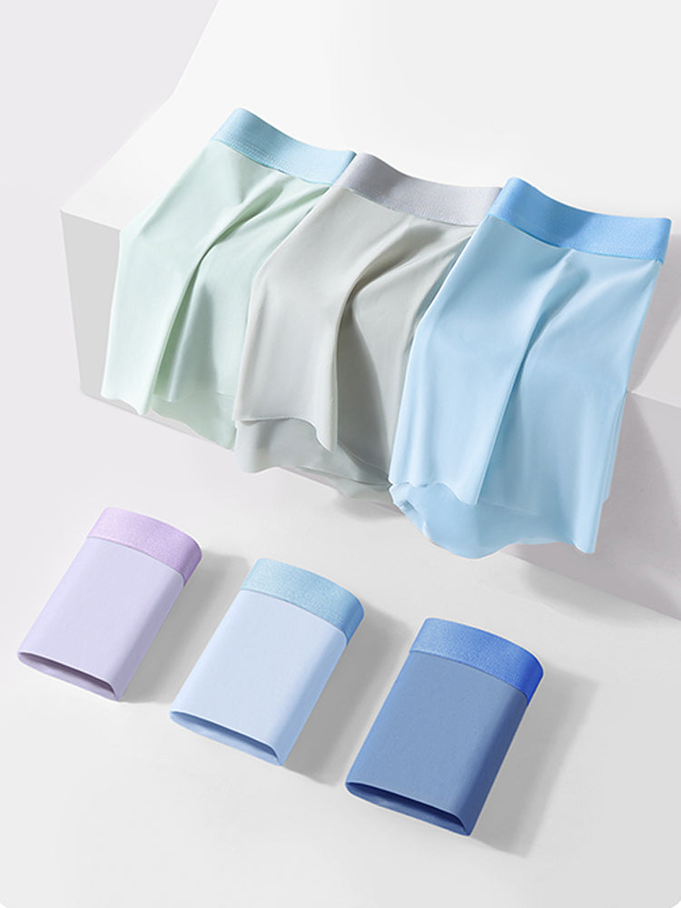 4-Pack Men's Stretch Fit Anti-Odor Seamless Ice Silk Trunks | dmunderwear detail image 12