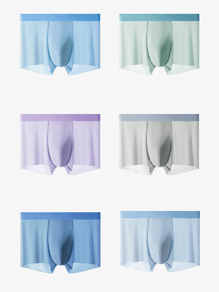 4-Pack Men's Stretch Fit Anti-Odor Seamless Ice Silk Trunks | dmunderwear detail image 13