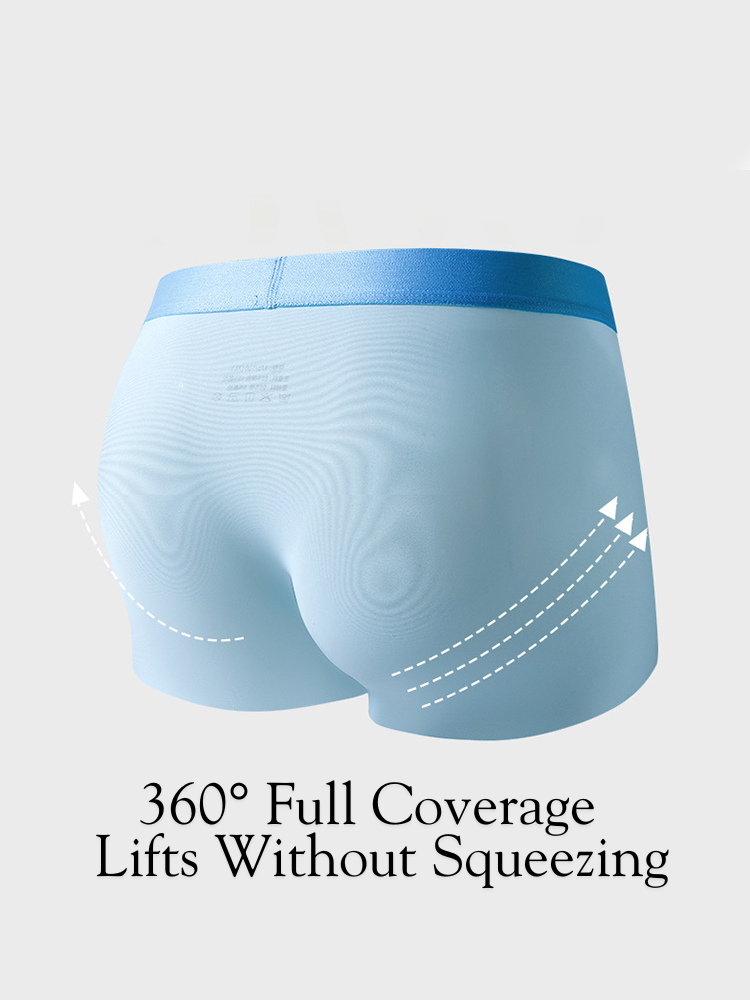 4-Pack Men's Stretch Fit Anti-Odor Seamless Ice Silk Trunks | dmunderwear detail image 6