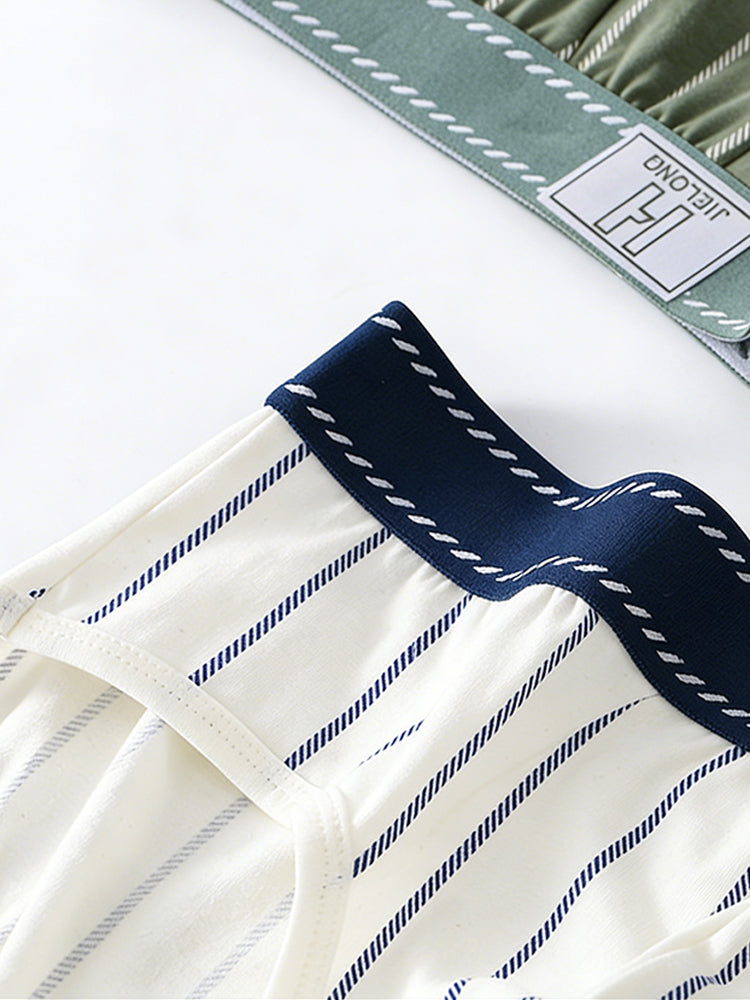 4 Pack Men's Striped Design Soft-Touch Cotton Fabric Breathable Briefs | dmunderwear detail image 11