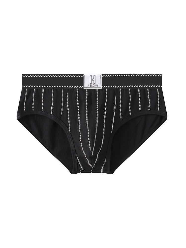 4 Pack Men's Striped Design Soft-Touch Cotton Fabric Breathable Briefs | dmunderwear detail image 18