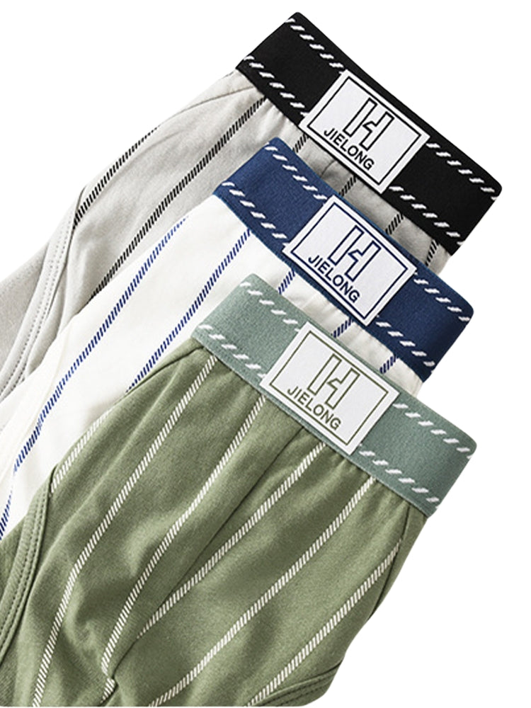 4 Pack Men's Striped Design Soft-Touch Cotton Fabric Breathable Briefs | dmunderwear detail image 7
