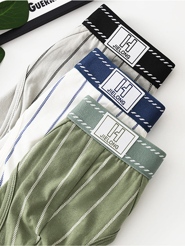 4 Pack Men's Striped Design Soft-Touch Cotton Fabric Breathable Briefs | dmunderwear detail image 9