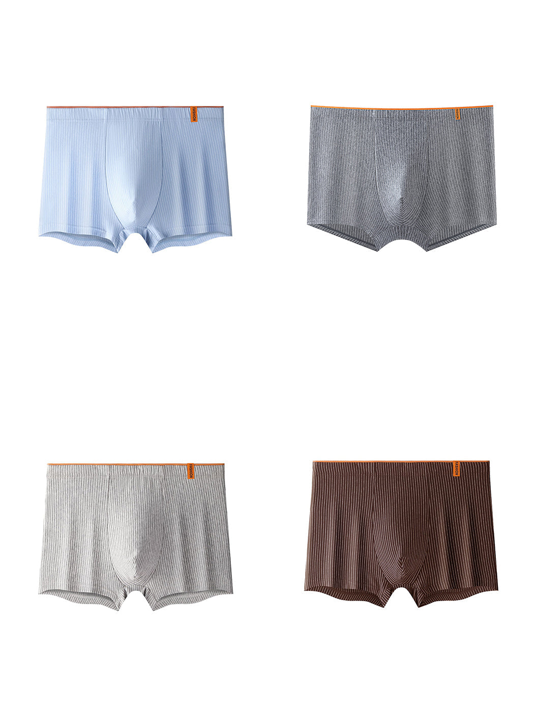 4 Pack Men's Striped Printed Breathable Cotton Trunks | dmunderwear detail image 2