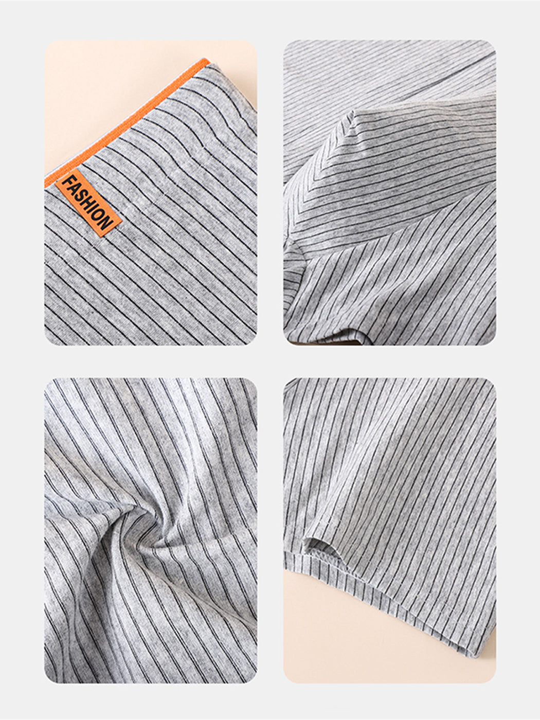 4 Pack Men's Striped Printed Breathable Cotton Trunks | dmunderwear detail image 6