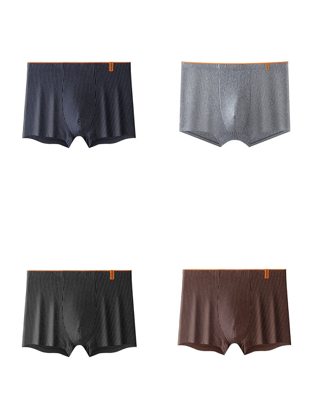 4 Pack Men's Striped Printed Breathable Cotton Trunks | dmunderwear detail image 9