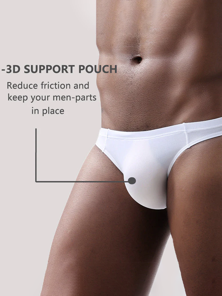 4 Pack Men's Support Pouch Traceless Ice Silk Underwear | dmunderwear detail image 11