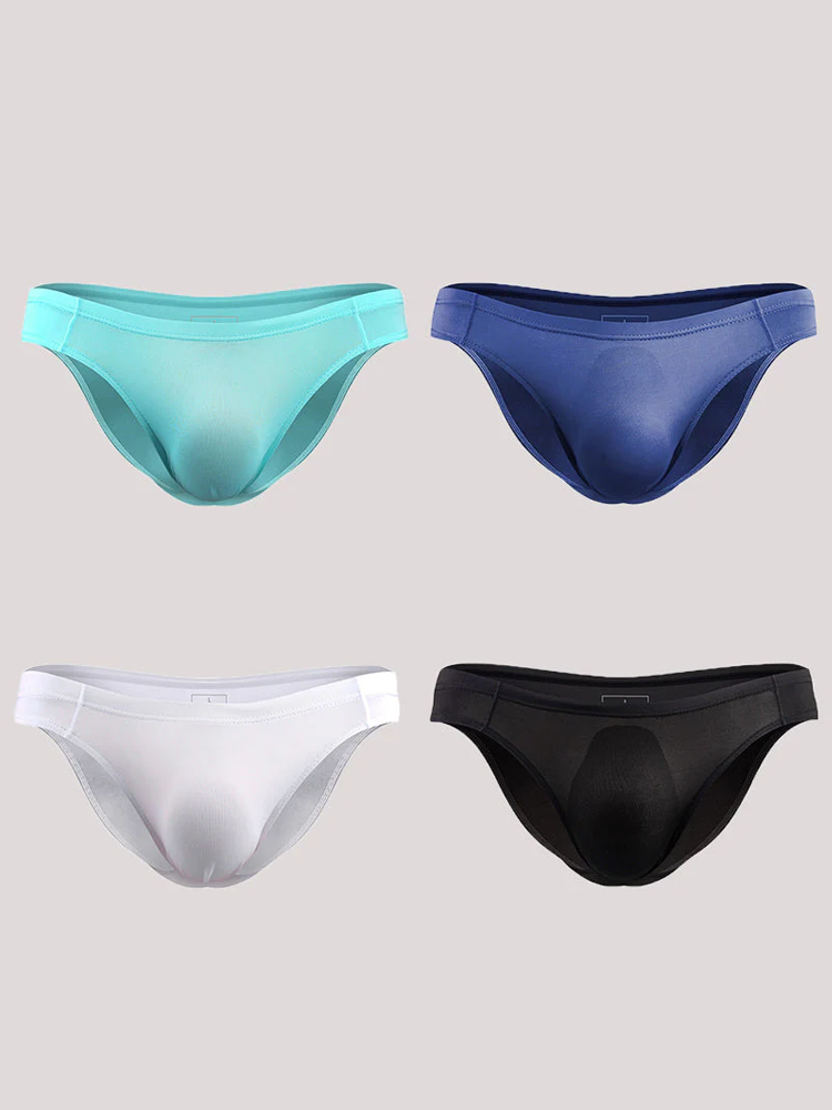 4 Pack Men's Support Pouch Traceless Ice Silk Underwear | dmunderwear detail image 14