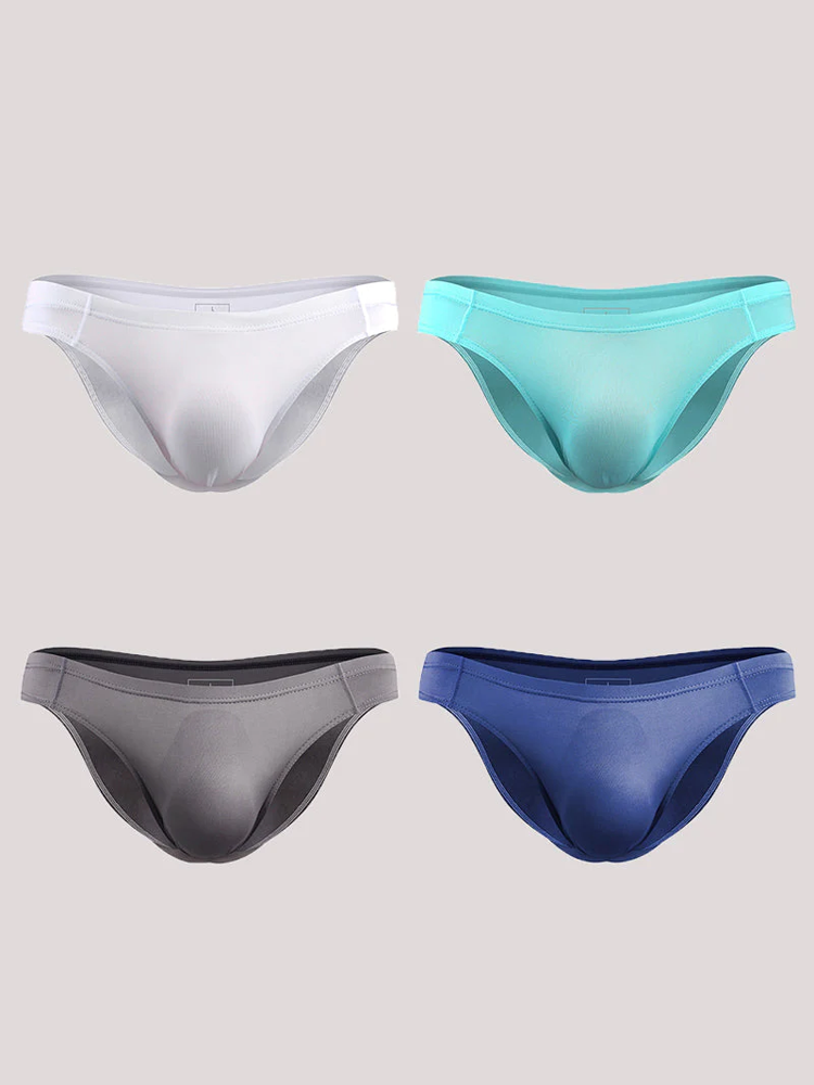 4 Pack Men's Support Pouch Traceless Ice Silk Underwear | dmunderwear detail image 2