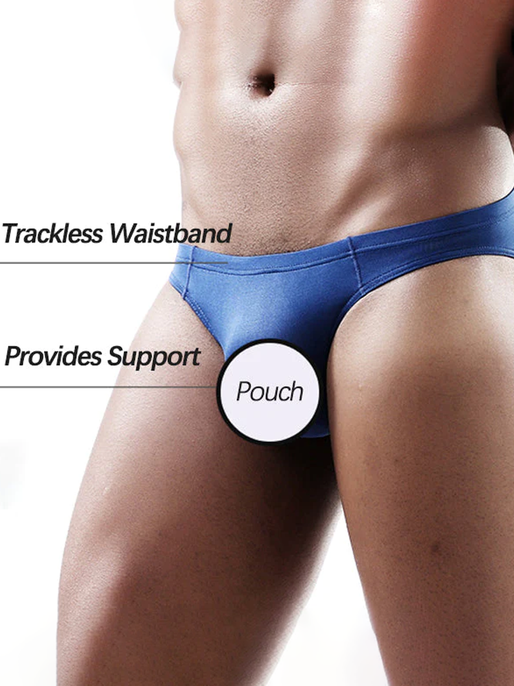 4 Pack Men's Support Pouch Traceless Ice Silk Underwear | dmunderwear detail image 7