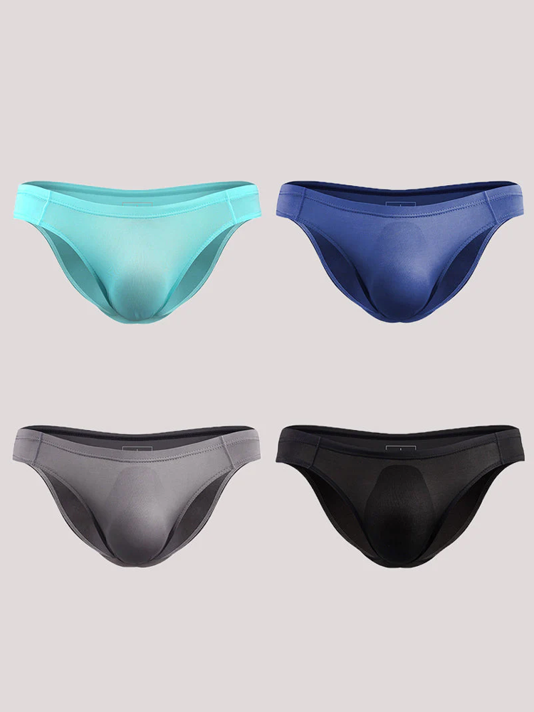 4 Pack Men's Support Pouch Traceless Ice Silk Underwear | dmunderwear detail image 8
