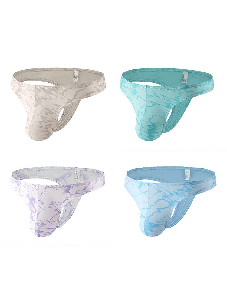 4-pack Men's Supportive Fit Lightweight & Airy Breathable Thong & Strings | dmunderwear detail image 17