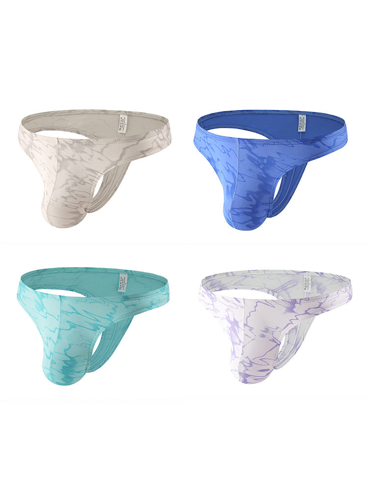 4-pack Men's Supportive Fit Lightweight & Airy Breathable Thong & Strings | dmunderwear detail image 2
