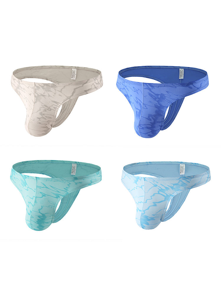 4-pack Men's Supportive Fit Lightweight & Airy Breathable Thong & Strings | dmunderwear detail image 7