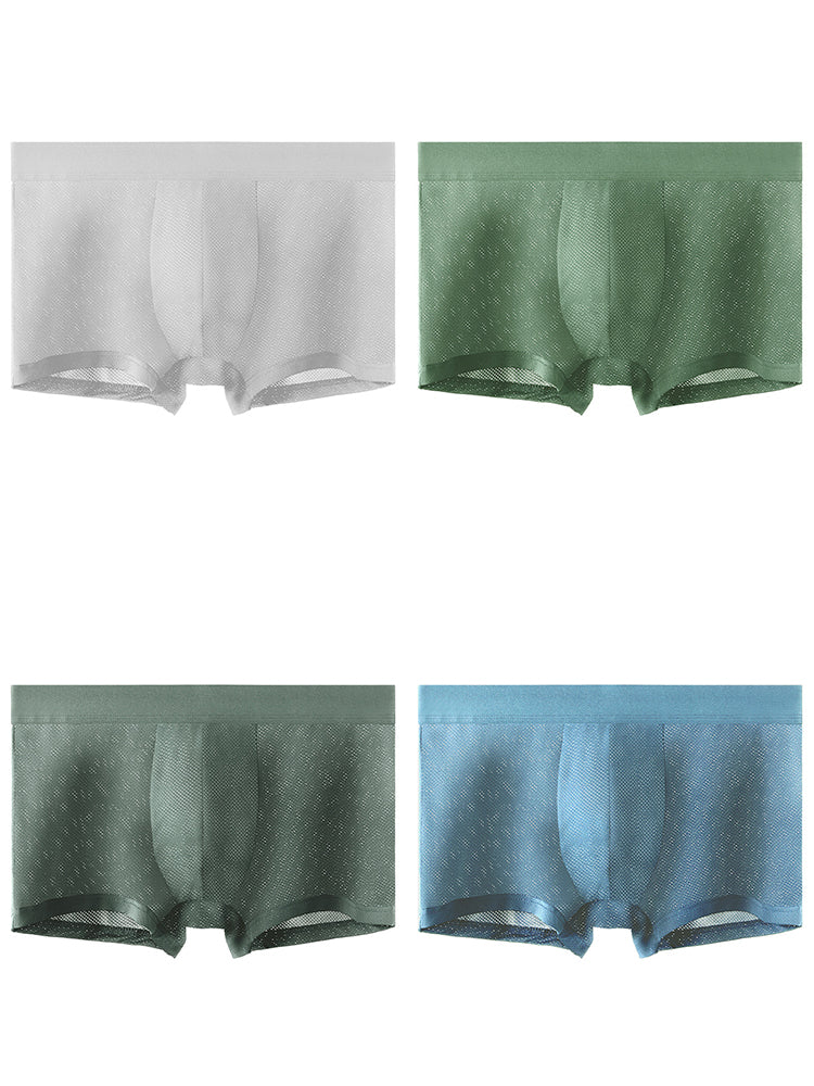 4 Pack Men's Thin Ultra Breathable Mesh Trunks | dmunderwear detail image 14