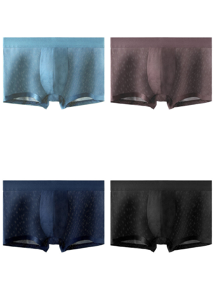 4 Pack Men's Thin Ultra Breathable Mesh Trunks | dmunderwear detail image 20