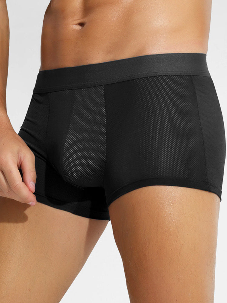 4 Pack Men's Thin Ultra Breathable Mesh Trunks | dmunderwear detail image 4