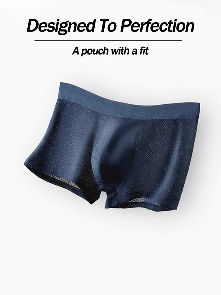 4 Pack Men's Thin Ultra Breathable Mesh Trunks | dmunderwear detail image 5
