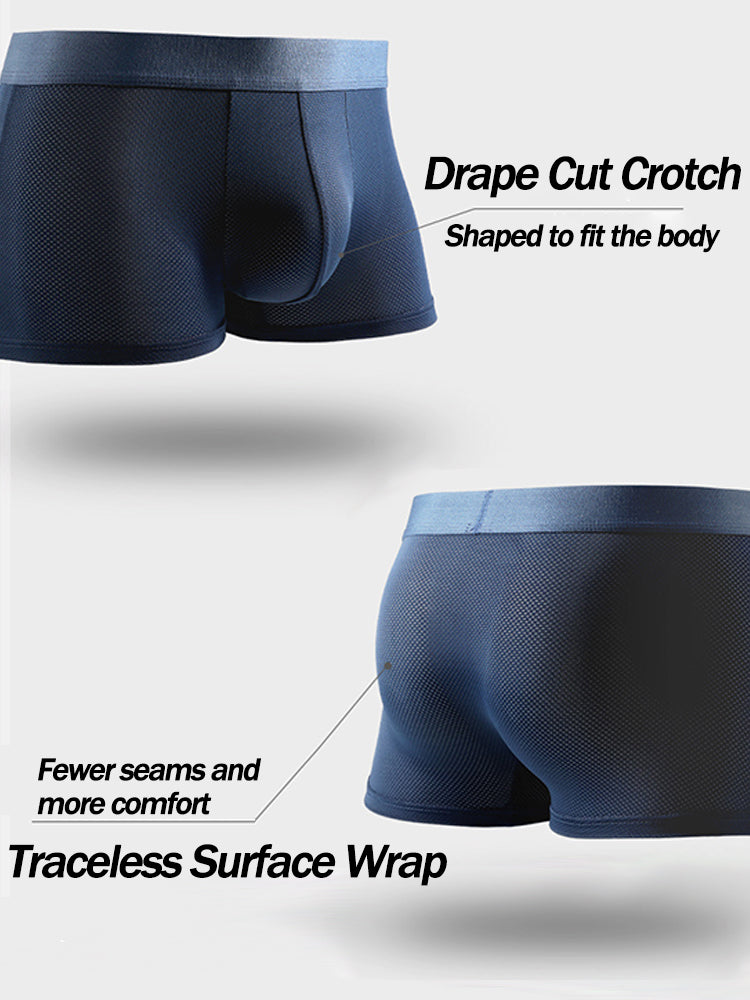 4 Pack Men's Thin Ultra Breathable Mesh Trunks | dmunderwear detail image 6