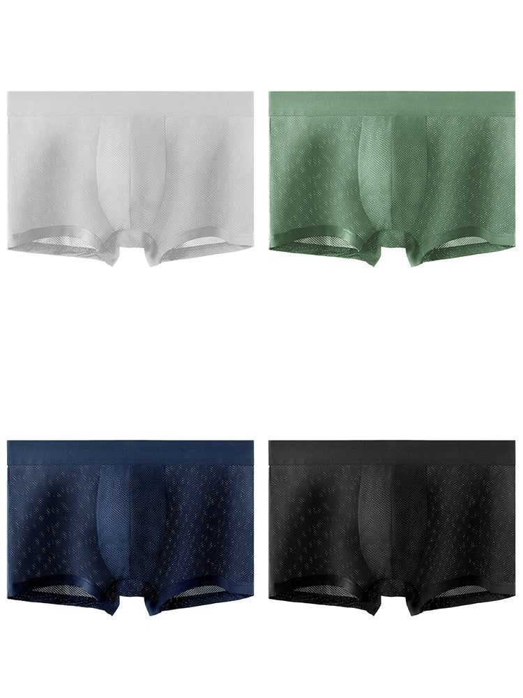 4 Pack Men's Thin Ultra Breathable Mesh Trunks | dmunderwear detail image 8