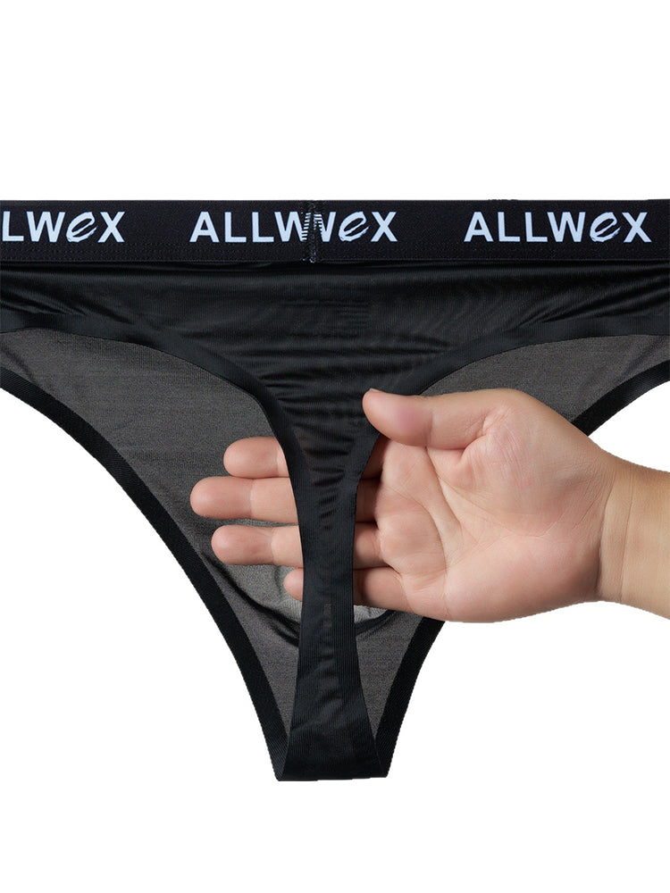 4 Pack Men's Trendy Design Solid Color Quick-Dry Breathable Thongs | dmunderwear detail image 10