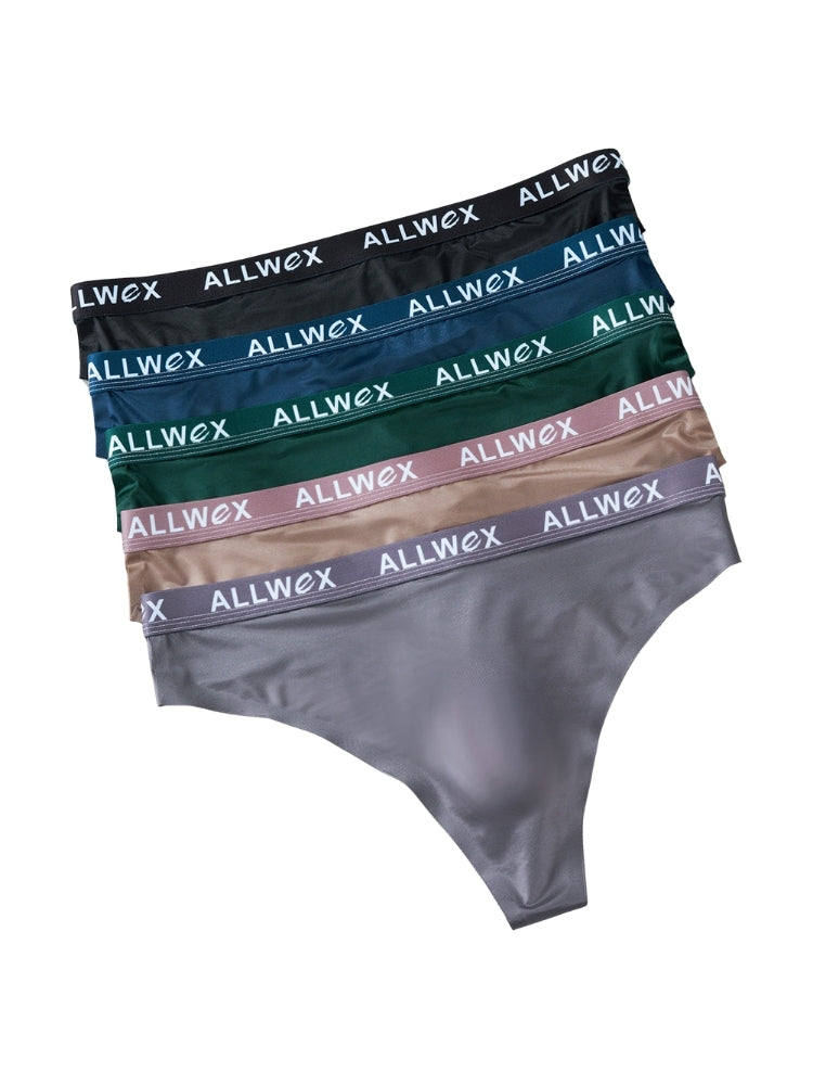 4 Pack Men's Trendy Design Solid Color Quick-Dry Breathable Thongs | dmunderwear detail image 12