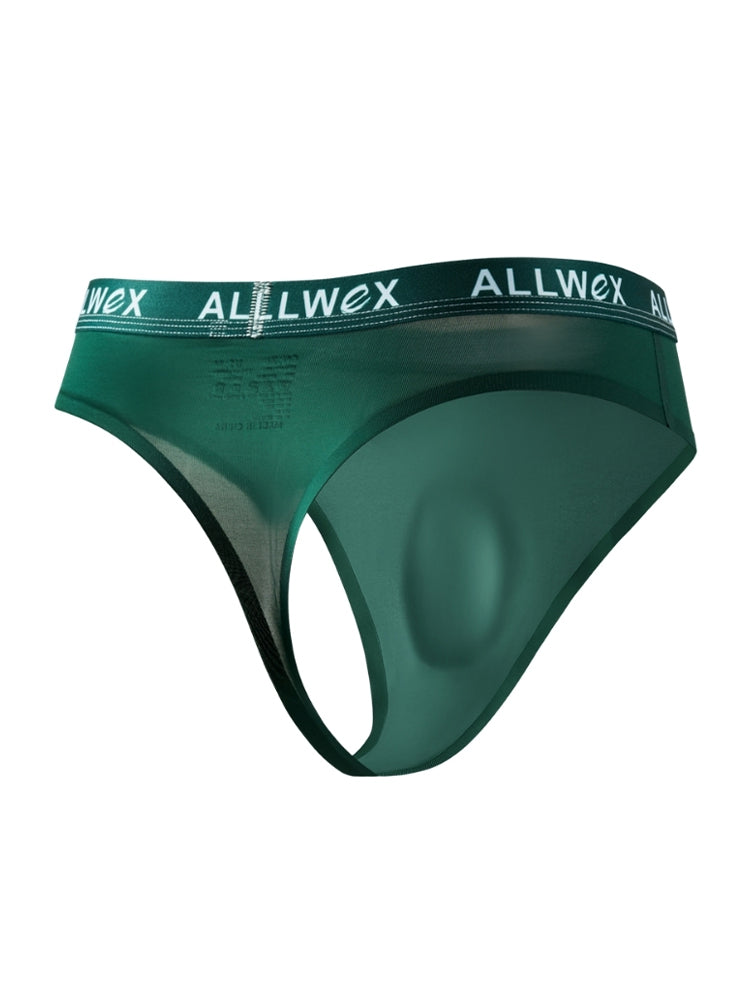4 Pack Men's Trendy Design Solid Color Quick-Dry Breathable Thongs | dmunderwear detail image 17