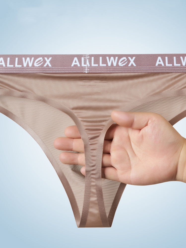 4 Pack Men's Trendy Design Solid Color Quick-Dry Breathable Thongs | dmunderwear detail image 9