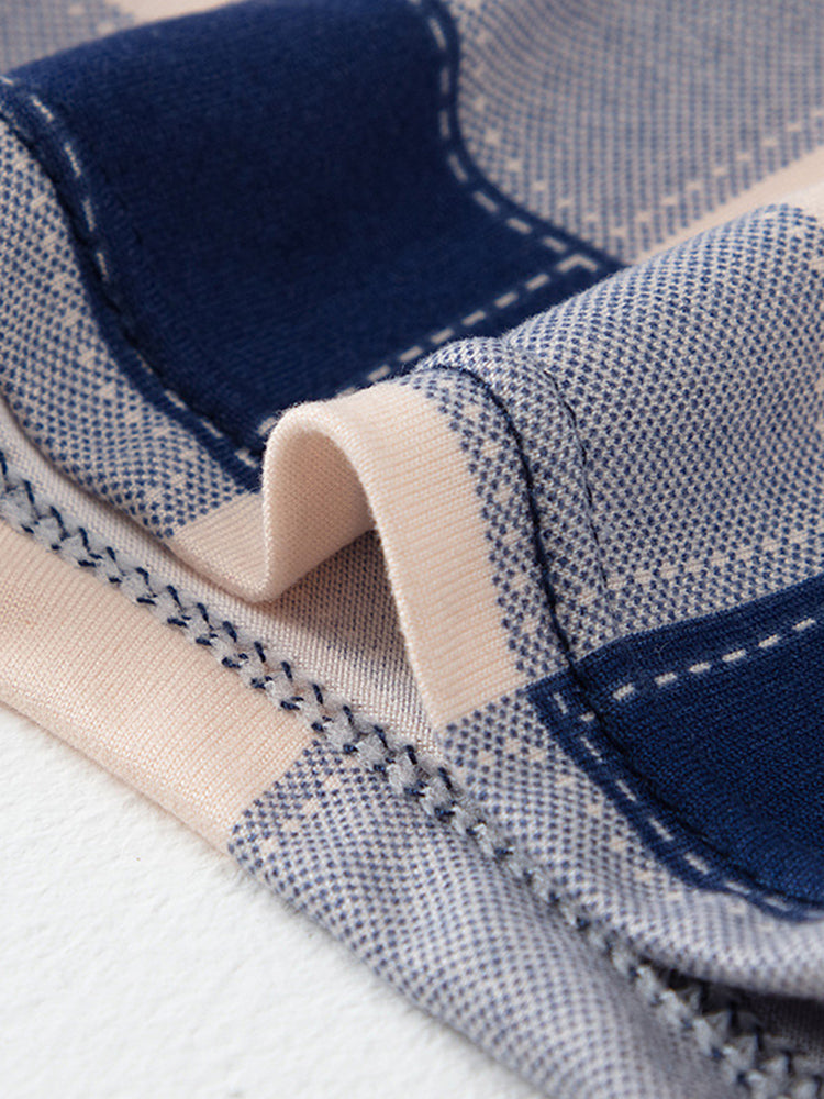 4 Pack Men's Trendy Plaid Design Daily Stretch Soft Trunks | dmunderwear detail image 10