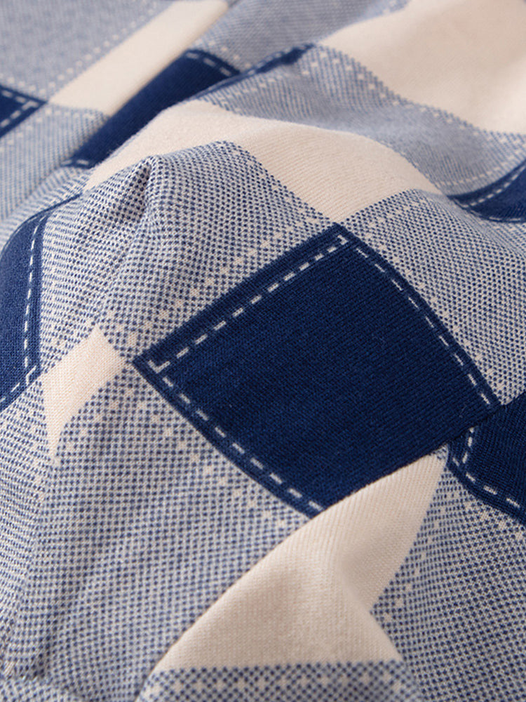 4 Pack Men's Trendy Plaid Design Daily Stretch Soft Trunks | dmunderwear detail image 9