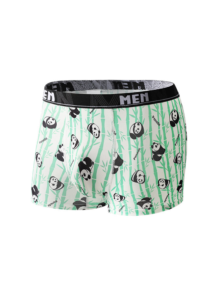 4-Pack Men's Trendy Print Ice Silk Mid-Rise Trunks | dmunderwear detail image 11